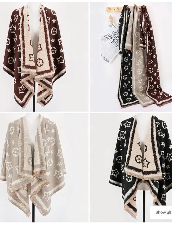 Accessories - Multi Print Scarf- Brown